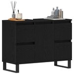 vidaXL Cabinet de salle de bain avec tiroir Chêne noir 80 x 33 x 60 cm