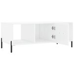 vidaXL Table basse Blanc brillant 102x50x40 cm Bois d'ingénierie