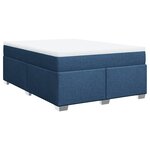 vidaXL Sommier à lattes de lit avec matelas Bleu 140x200 cm Tissu