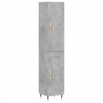 vidaXL Buffet haut Gris béton 34 5x34x180 cm Bois d'ingénierie