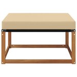 vidaXL Hocker d'extérieur Bois d'acacia massif et Textilène Naturel