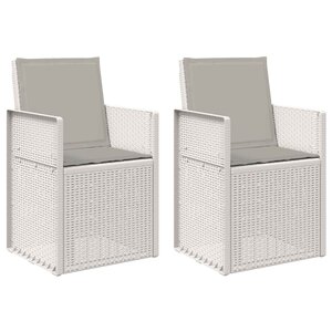 vidaXL Chaises de jardin salle à manger 2 pc Blanc et gris clair PP
