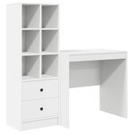 vidaXL Bureau avec tiroir avec étagère avec stockage 2 Pièces Blanc