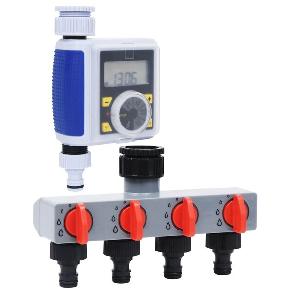 vidaXL Minuterie d'arrosage jardin avec sortie et distributeur d'eau