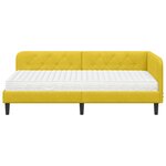 vidaXL Cadre de lit d'angle avec matelas Jaune 100 x 200 cm Velours