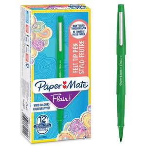 Stylo Feutre Flair Original Nylon pointe Moyenne vert x 12 Paper Mate