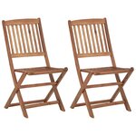 vidaXL Chaises pliables de jardin 2 Pièces avec coussins Bois d'acacia