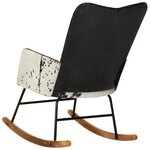 vidaXL Chaise à bascule Noir Cuir véritable