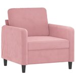 vidaXL Fauteuil avec repose-pied Rose 60 cm Velours