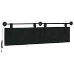 vidaXL Tête de lit suspendue Avec lumière LED Noir Velours