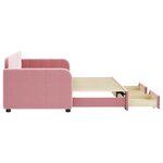 vidaXL Lit de jour avec gigogne et tiroirs rose 80x200 cm velours