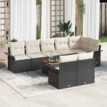 vidaXL Ensemble de canapé de jardin 9 Pièces Noir Poly rotin