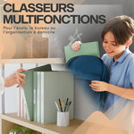 ACROPAQ 8x Classeur A4- 4 Anneaux- Dos 3 5 cm pour 200 feuilles- Étiquettes de Dos- PP- Durable- Résisitants à l'eau- Couleurs Terre