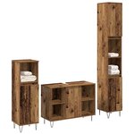 vidaXL Ensemble de meubles pour salle de bain 3 Pièces Bois Ancien
