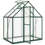 vidaXL Serre avec cadre de base vert 169x114x195 cm aluminium