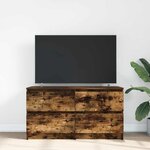 vidaXL Meuble TV chêne fumé 100x35x54 cm bois d'ingénierie