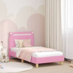 vidaXL Cadre de lit pour enfants avec tête de lit Rose 80 x 160 cm