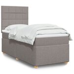 vidaXL Sommier à lattes de lit avec matelas Taupe 100x200 cm Tissu