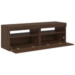 vidaXL Meubles TV 2 Pièces avec lumières LED Chêne marron 60x35x40 cm