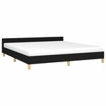 vidaXL Cadre de lit sans matelas noir 160x200 cm tissu