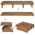 vidaXL Chaise longue pliable avec coussin Bois d'acacia solide