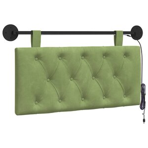 vidaXL Tête de lit suspendue Vert clair Velours
