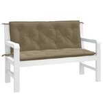 vidaXL Coussins de banc de jardin lot de 2 taupe mélangé tissu