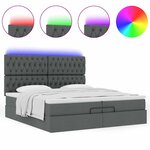 VidaXL Cadre de lit ottoman avec matelas gris foncé 200x200cm tissu