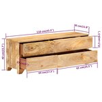 vidaXL Meuble TV Bois de manguier solide 110x30x40 cm