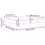 VidaXL Cadre de lit ottoman avec matelas crème 180x200 cm tissu