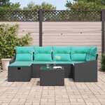 vidaXL Ensemble de Canapés avec coussin avec stockage Noir polyrotin