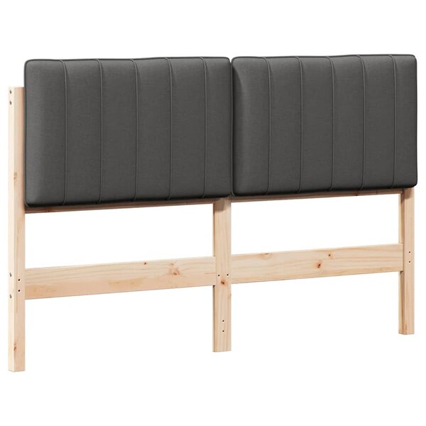vidaXL Tête de lit capitonnée Brun et gris foncé 135 cm Pin massif