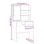 vidaXL Coiffeuse avec LED chêne sonoma 74 5x40x141cm bois d'ingénierie