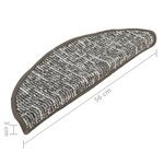 vidaXL Tapis de marches d'escalier 15 Pièces Anthracite 56x17x3 cm