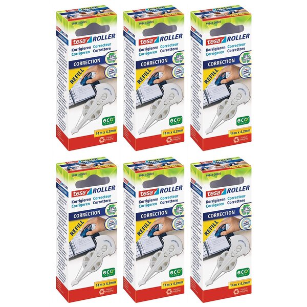 Recharge EcoLogo Cassette Refill pour Roller Correcteur 4 2 mm x 14 m x 6 TESA