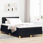 vidaXL Lit avec sommier et matelas & LED noir 120x200 cm en tissu