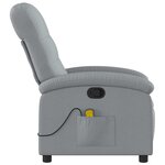 vidaXL Fauteuil de massage inclinable Gris clair Tissu