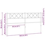 vidaXL Tête de lit de remplacement métal blanc 193 cm