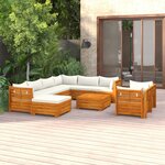 vidaXL Salon de jardin 10 Pièces avec coussins bois d'acacia solide