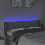 vidaXL Tête de lit à LED Gris clair 147x16x78/88 cm Tissu