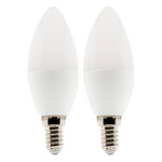 Lot de 2 ampoules LED flamme 5 2W E14 470lm 2700K (Blanc chaud)