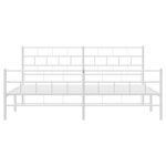 vidaXL Cadre de lit métal sans matelas et pied de lit blanc 183x213 cm