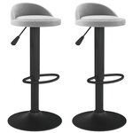 vidaXL Tabourets de bar lot de 2 gris clair velours