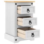 vidaXL Table de chevet avec tiroir Blanc 35 x 32 5 x 58 cm Pin massif