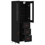 vidaXL Buffet haut Noir 69 5x34x180 cm Bois d'ingénierie