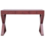 Bureau table poste de travail meuble d'ordinateur informatique étude d'ordinateur 115 x 47 x 77 cm bois d'acajou massif brun 02_0023738