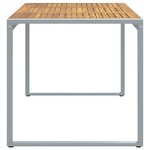 Table de repas d'extérieur vidaXL Grise 180x90x75 cm Acier et Bois massif Acacia