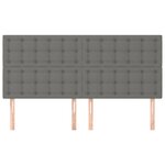 vidaXL Tête de lit Gris foncé 200x5x118/128 cm Tissu