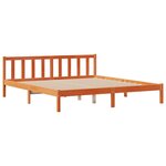 vidaXL Lit bibliothèque sans matelas cire marron 200x200 cm pin massif