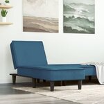 vidaXL Chaise longue bleu velours